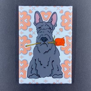 Scottish Terrier Rose Magnet, Handmade Valentine's Day Dog Gifts and Decor